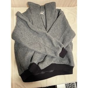 Union Bay Sweatshirt Gray Pullover Quarter Zip Teddy Bear Fleece Mens Size XL